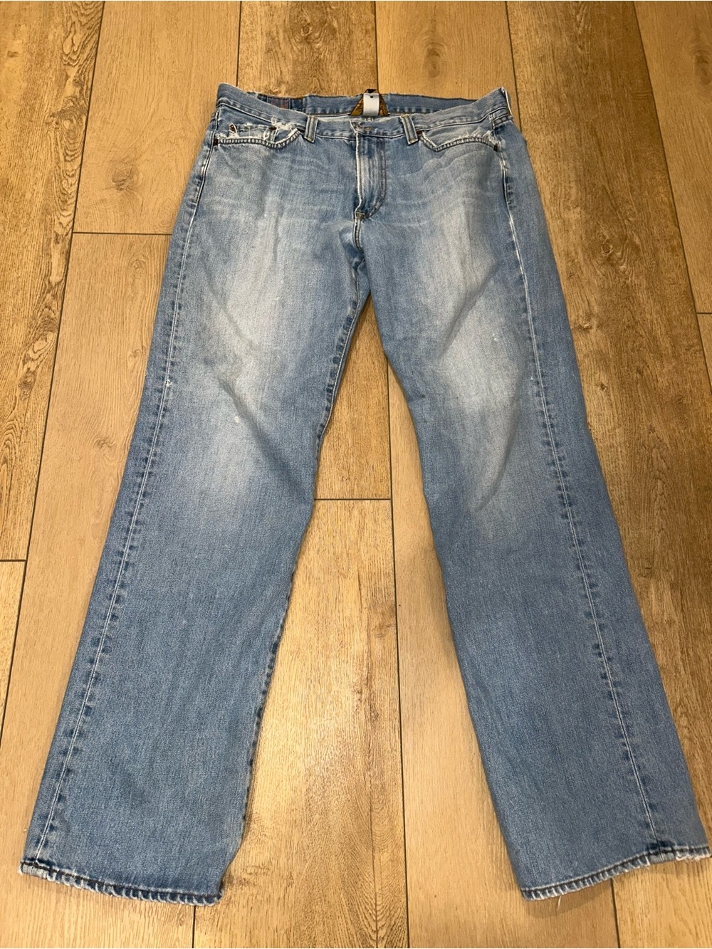 Vintage Straight Lucky Brand Jeans Size 36x34 Gene Montesano USA Made Distressed